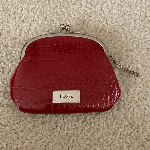 liz & co. Handbags - Liz & Co. Red Kiss Lock Coin Purse With Six Credit Card Slots